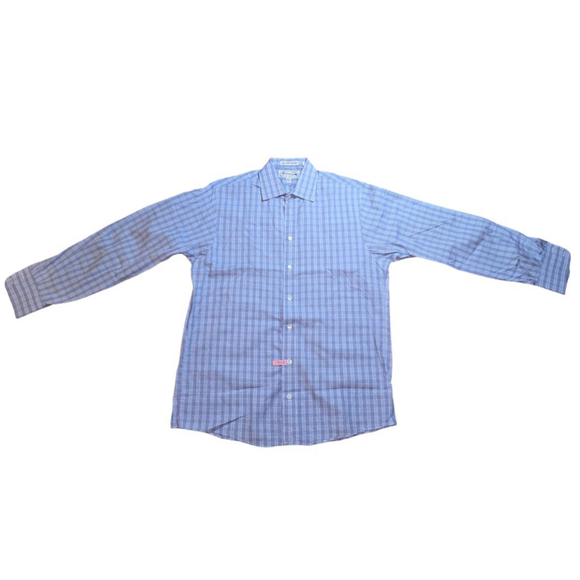 Men's Burberry Blue and White Gingham Button Down Shirt Size 15 1/2 (33) - Picture 1 of 5